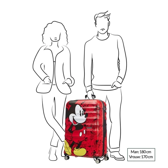 American Tourister Wavebreaker Disney Spinner 77 Mickey Comics Red 4 American Tourister Wavebreaker Disney Spinner 77 Mickey Comics Red - Afbeelding 2