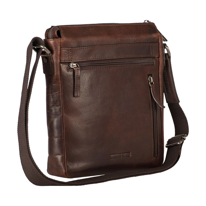 Leonhard Heyden Roma Zipped Messenger Bag S Brown 4 Leonhard Heyden Roma Zipped Messenger Bag S Brown - Afbeelding 2