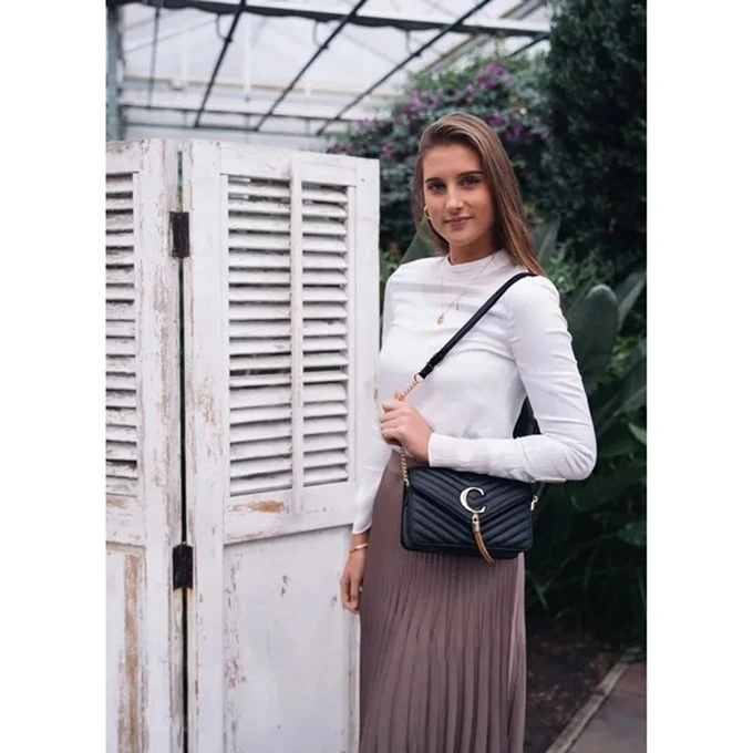 Charm London Belleville Schoudertas Zwart-zilver 5 Charm London Belleville Schoudertas Zwart-zilver - Afbeelding 3