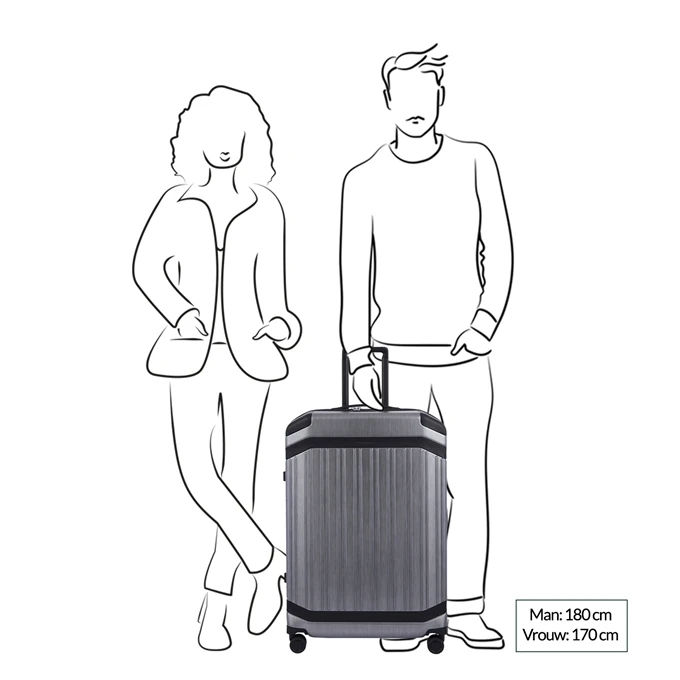 Piquadro PQ-Light Premium Big Size Spinner 75 Grey-black 4 Piquadro PQ-Light Premium Big Size Spinner 75 Grey-black - Afbeelding 2