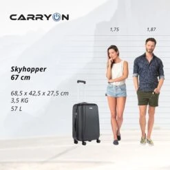 CarryOn Skyhopper 4-Delige Kofferset S/S/M/L Black -Samsoni Koffers Winkel image 482
