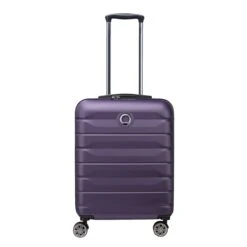 Delsey Air Armour 4 Wheel Slim Cabin Trolley 55/40 Expandable Dark Purple